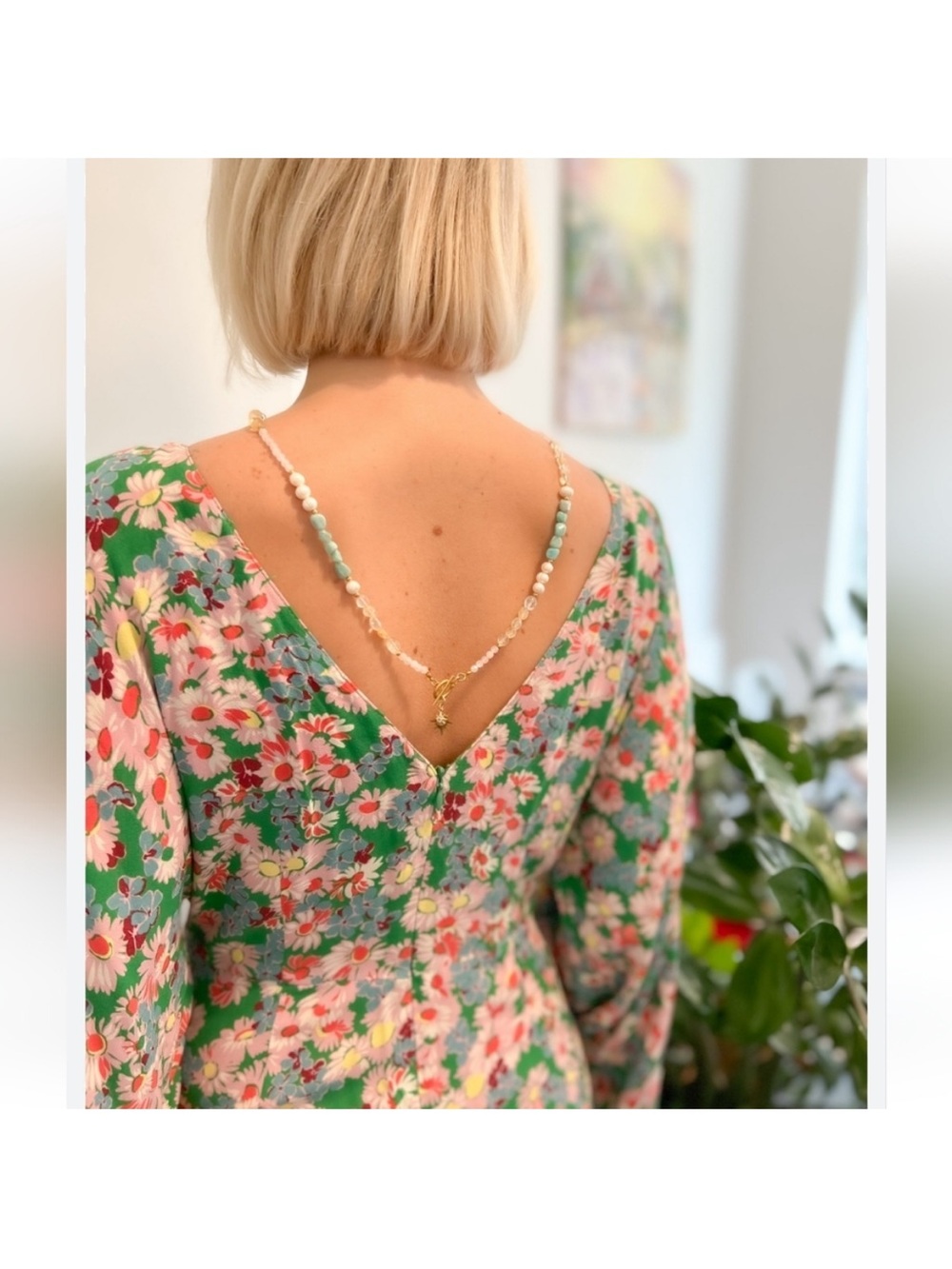 Zara Green Daisy Floral Midi Kimono Dress Size XSmall - Picture 2 of 9